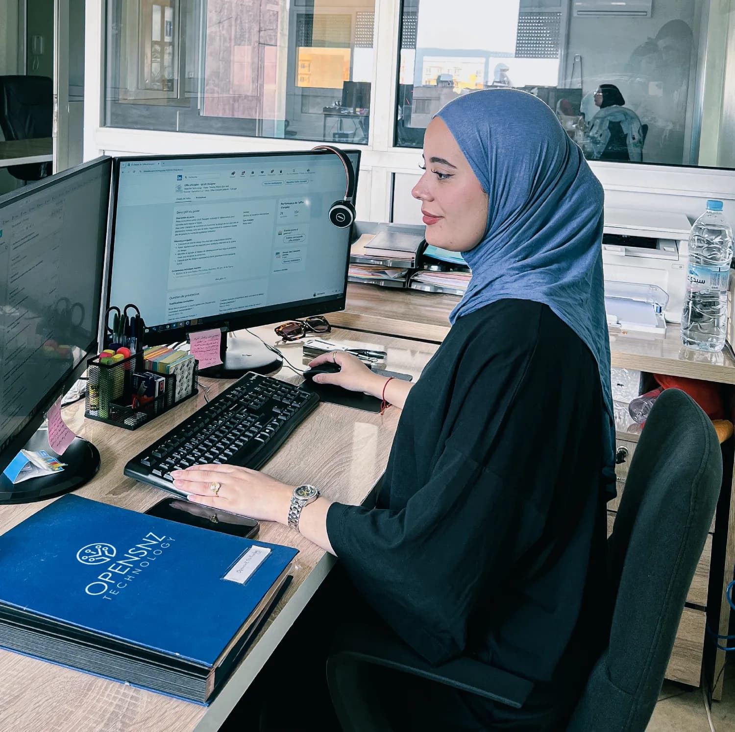 Project management board with sticky notes